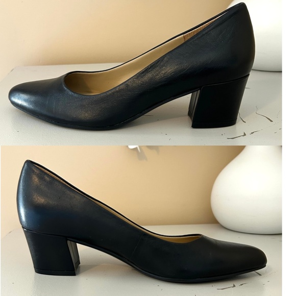 NWT NATURALIZER Carmen Black Leather Block Heel Pump Size 6 - Picture 13 of 15